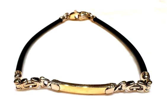 Armband Sommer Herr Bracciale caucciù e oro in Gold CAU AU OV 4.50 BG - CAU AU OV 4.50 BG